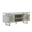 Safco Mirella Modern Wood Cabinet with Glass Doors in White Ash