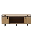 Mirella Low Wall Cabinet Wood Doors in Sand Dune