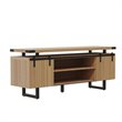 Mirella Low Wall Cabinet Wood Doors in Sand Dune