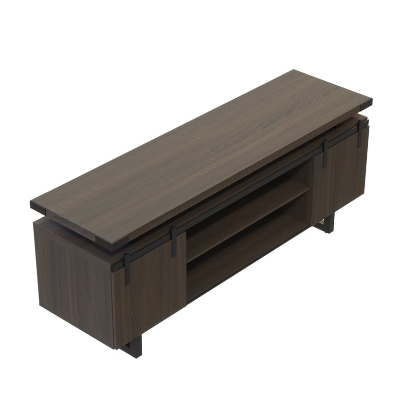 Mirella Low Wall Cabinet Wood Doors in Southern Tobacco