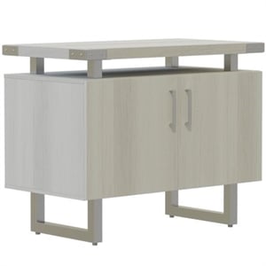 Safco Mirella 29.5&quotH Modern Wood Storage Cabinet in White Ash