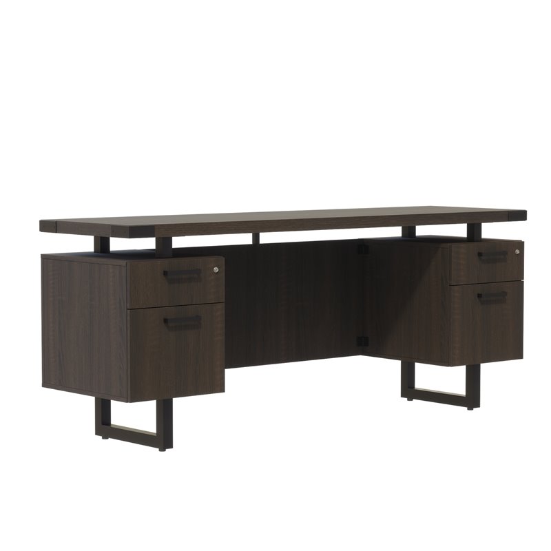 Safco Mirella Modern Wood Free Standing Credenza in Southern Tobacco
