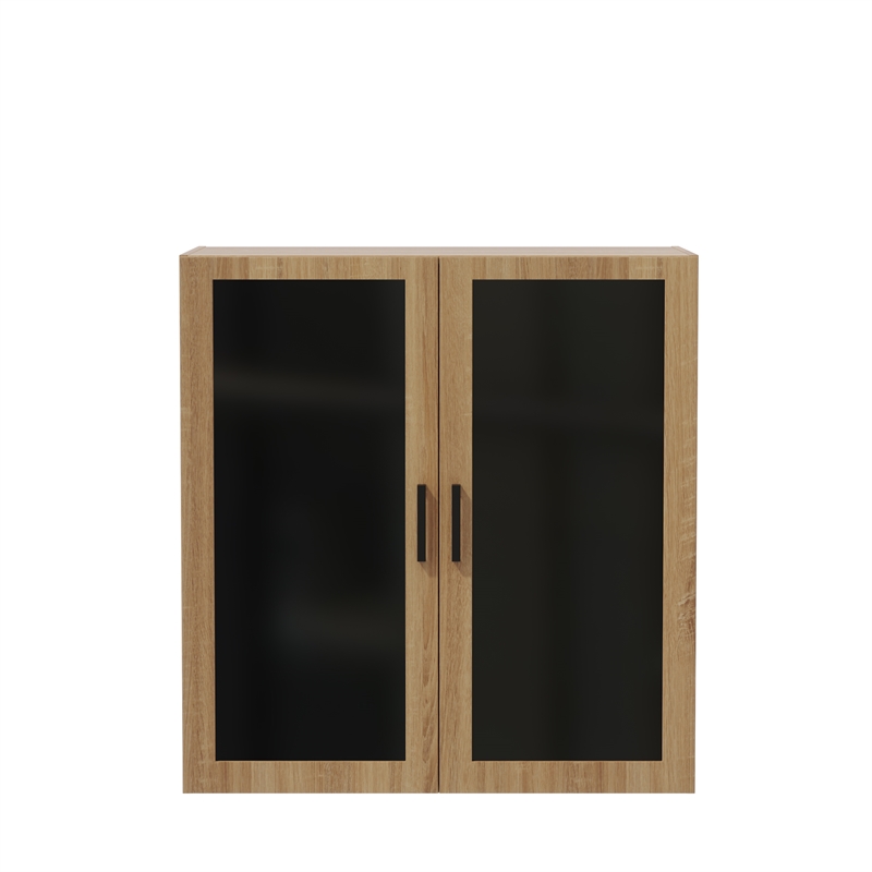 Safco Mirella Modern Wood Display Cabinet in Sand Dune Beige
