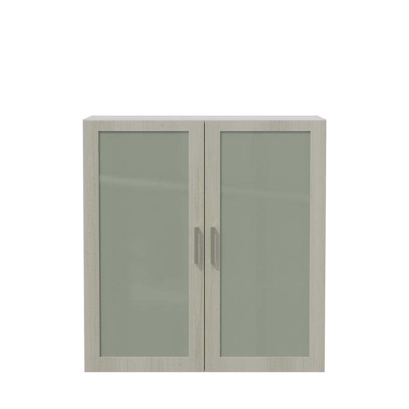 Safco Mirella Modern Wood Display Cabinet in White Ash Finish