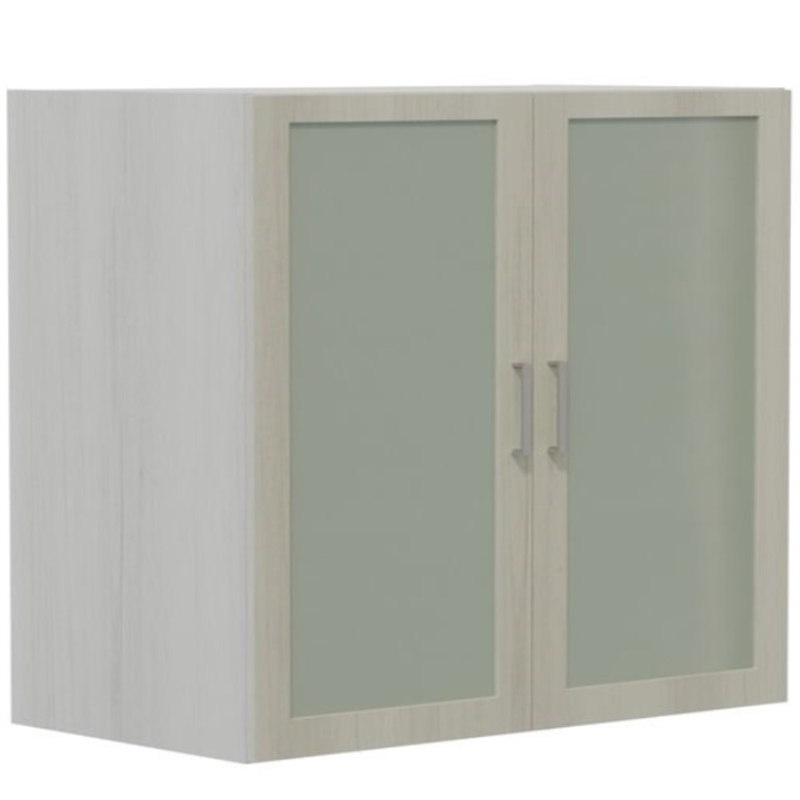 Safco Mirella Modern Wood Display Cabinet in White Ash Finish