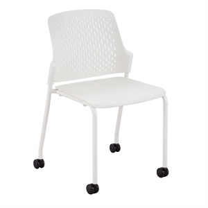 Next Stack Chairs(4) with Casters in White - 22&quotL x 22&quotW x 32.875&quotH