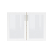 Resi Modern White Multi Level Wood Storage Cabinet With Glass Doors