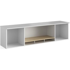 Resi Modern Wooden Wall Mounted Hutch Sleek in White and Brown