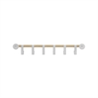 Safco Resi Contemporary Coat Wall Rack with 6 Metal Hooks in White