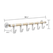 Safco Resi Contemporary Coat Wall Rack with 6 Metal Hooks in White