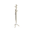 Resi Standing Coat Tree White Powder Base Natural Wood Pole
