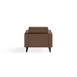 Safco Contemporary Lounge Chair Brown Vinyl with Metal Mirella Leg