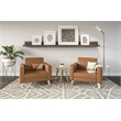 Safco Contemporary Lounge Chair Resi Feet Gray Vinyl with Wood Legs