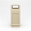 Safco Indoor/Outdoor Plastic Trash Cans with Recessed Panel Receptacles in Tan
