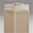 Safco Indoor/Outdoor Plastic Trash Cans with Recessed Panel Receptacles in Tan