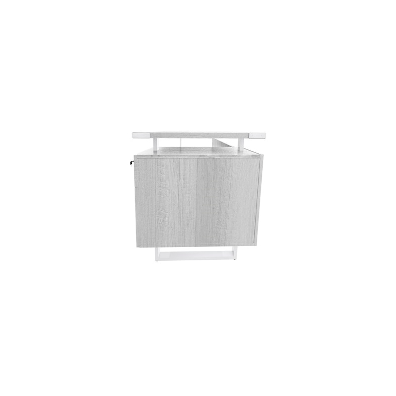 Safco Products Mirella SOHO Desk with Built-In Pedestal White Ash Easy Assembly