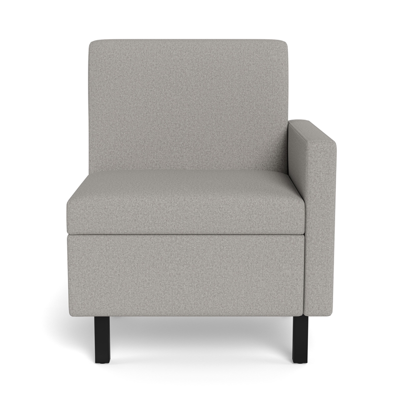 Safco Movvi single seat right arm silver fabric