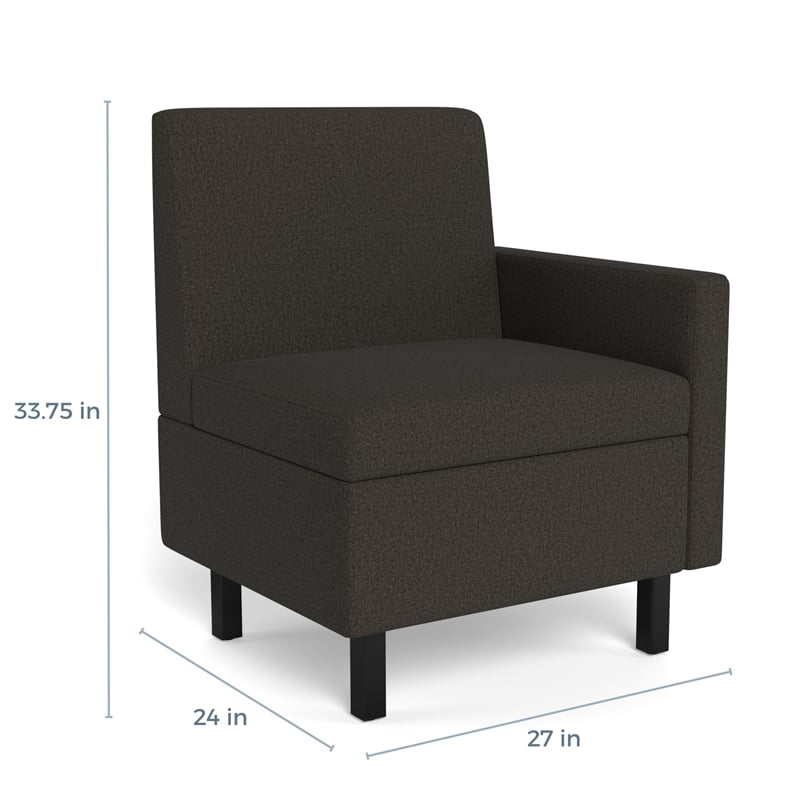 Safco Movvi single seat left arm slate fabric