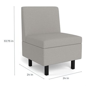 Safco Movvi single seat no arm silver fabric