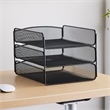 Safco Onyx Triple Tray Steel Metal Organizer in Black Finish