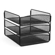Safco Onyx Triple Tray Steel Metal Organizer in Black Finish