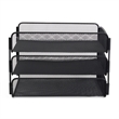 Safco Onyx Triple Tray Steel Metal Organizer in Black Finish