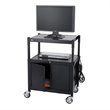 Safco Steel Adjustable AV Cart With Cabinet in Black 