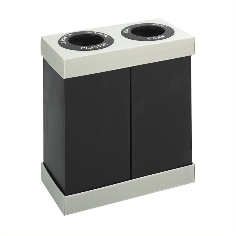 Safco At-Your-Disposal® Double Bin Recycling Center in Black