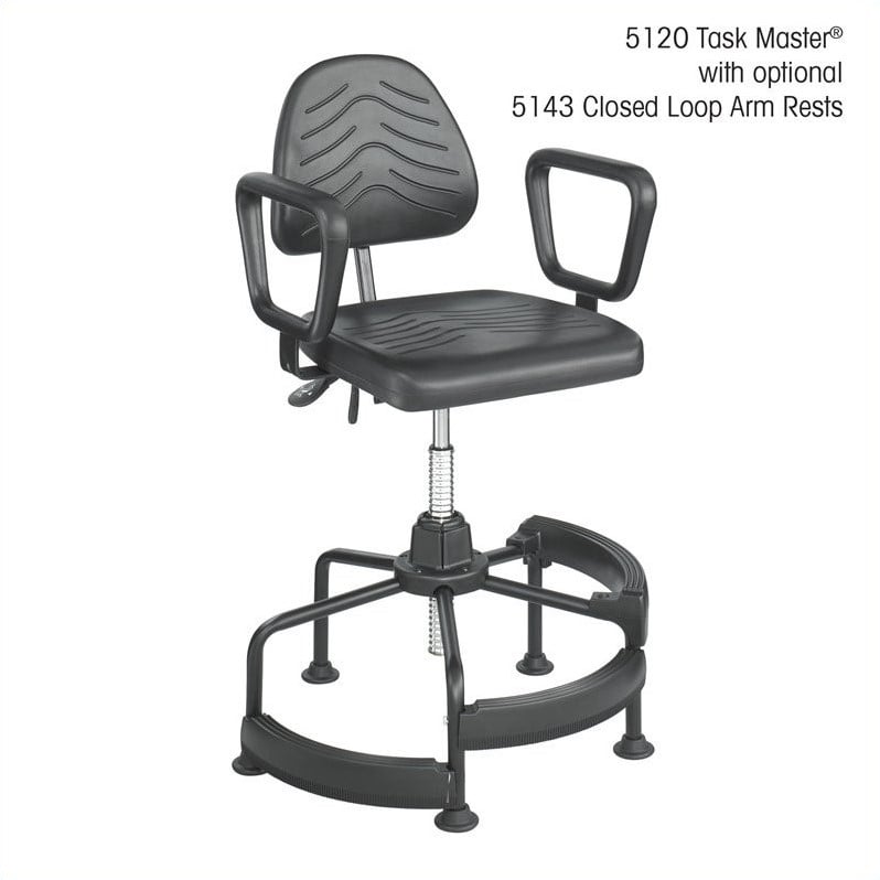 Safco Task Master Deluxe Industrial Drafting Chair in Dark Grey