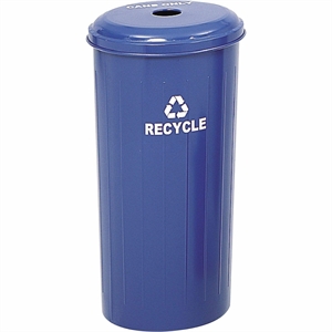 Safco Tall Round Recycling Receptacle in Blue