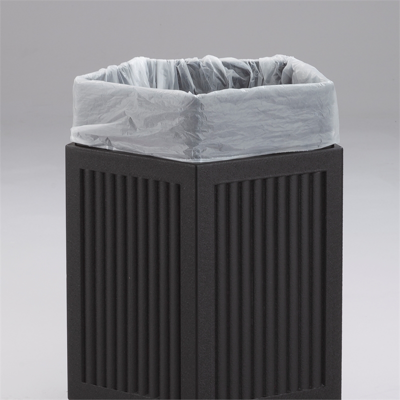 Safco Canmeleon Indoor/Outdoor Open Top Pentagon Trash Can 30 Gallon Black