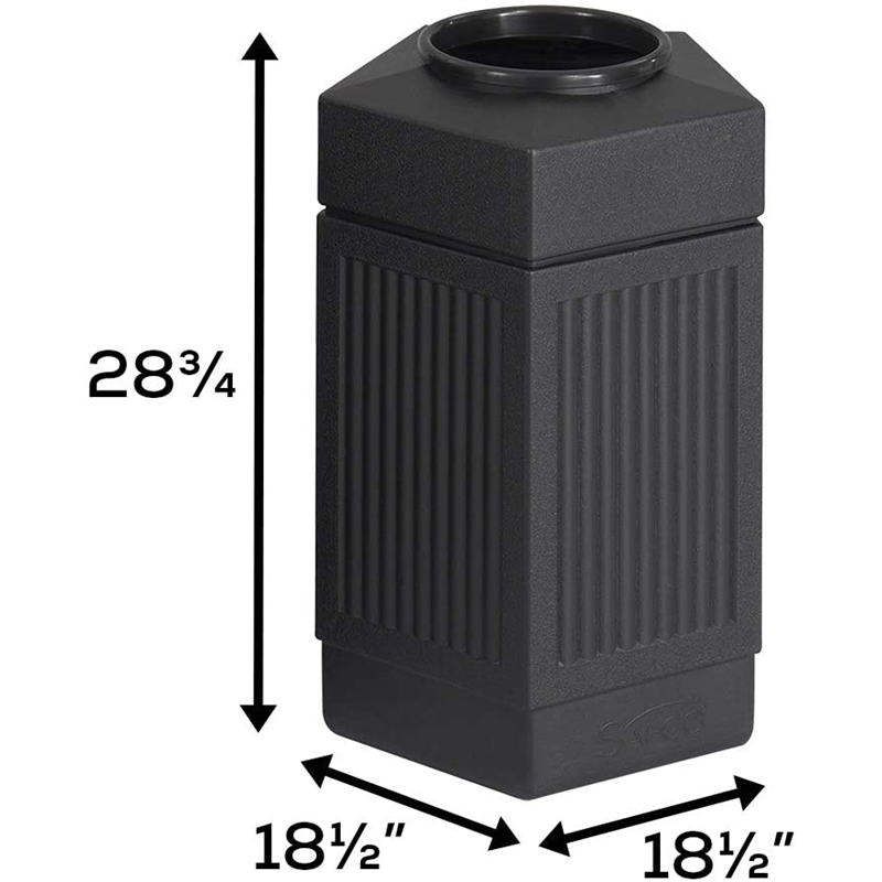 Safco Canmeleon Indoor/Outdoor Open Top Pentagon Trash Can 30 Gallon Black