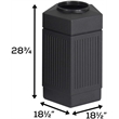 Safco Canmeleon Indoor/Outdoor Open Top Pentagon Trash Can 30 Gallon Black