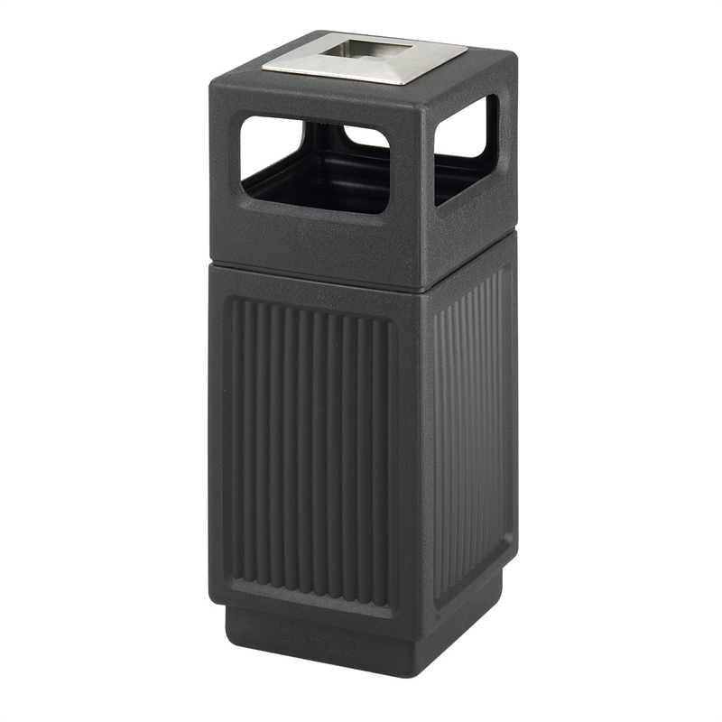 Safco Canmeleon Series Small Outdoor Recessed Panel Side Opening Receptacle with Urn