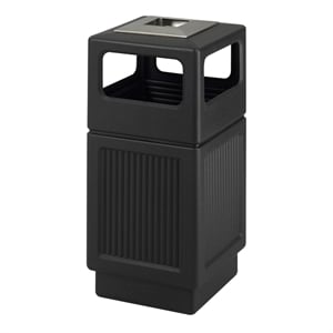 Safco Canmeleon Large Outdoor Recessed Panel Side Opening Receptacle with Urn