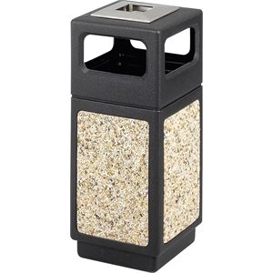Safco Canmeleon Series Outdoor Aggregate Panel Side Opening Receptacle with Urn
