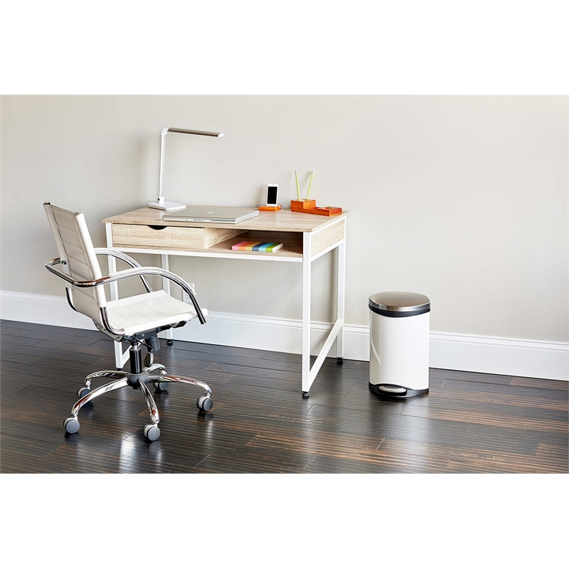 Safco Step-On Receptacle - 3 Gallon in White