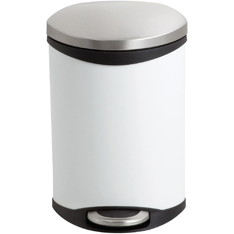 Safco Step-On Receptacle - 3 Gallon in White