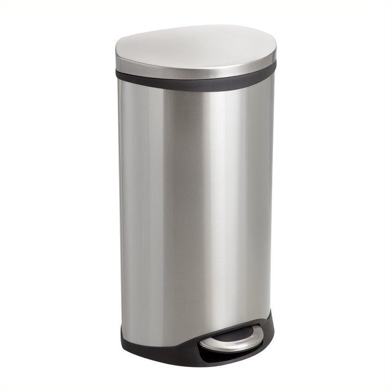 Safco Step-On Receptacle - 7.5 Gallon in Stainless Steel