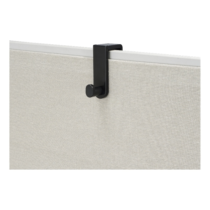 Safco Modern Plastic Single Hook with Rounded Knobs and Hardware in Black