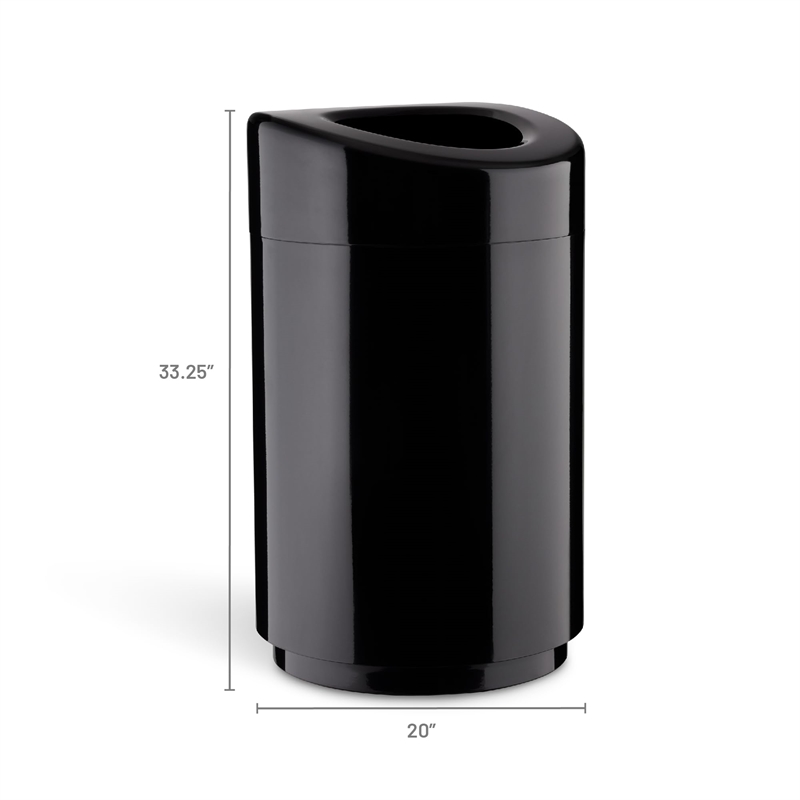 Safco Open Top Receptacle - 30 Gallon in Black