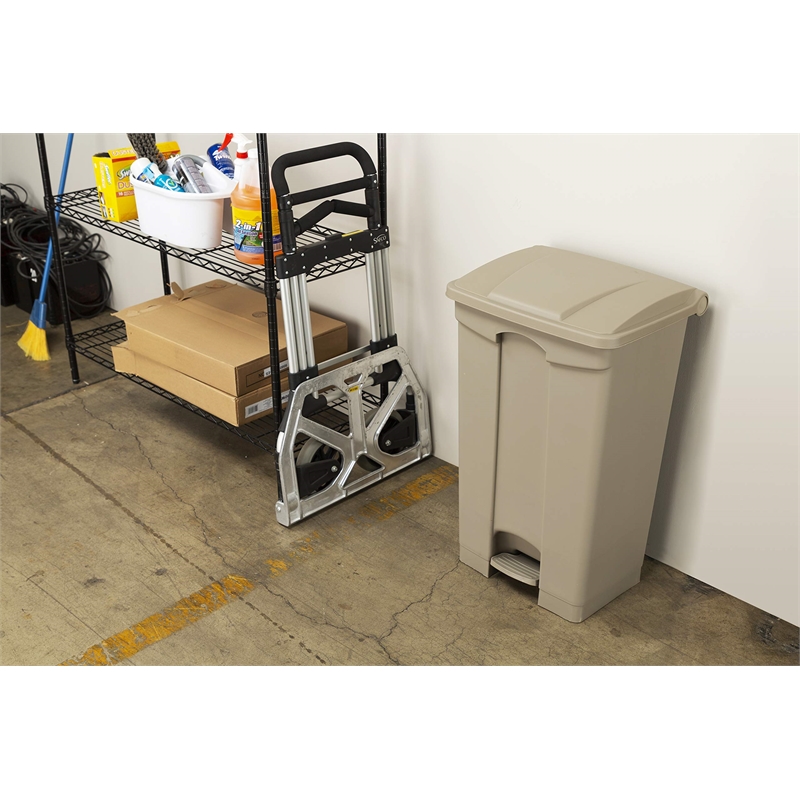 Safco Plastic Step-On Receptacle - 17 Gallon in Tan