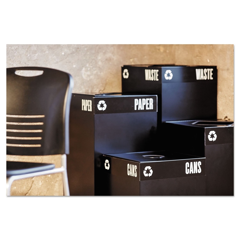Safco Public Square 25-Gallon Recycling Bin in Black Base