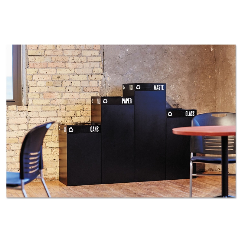 Safco Public Square 25-Gallon Recycling Bin in Black Base