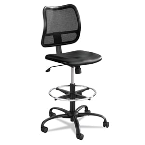 Safco Vue Extended-Height Vinyl Drafting Chair in Black