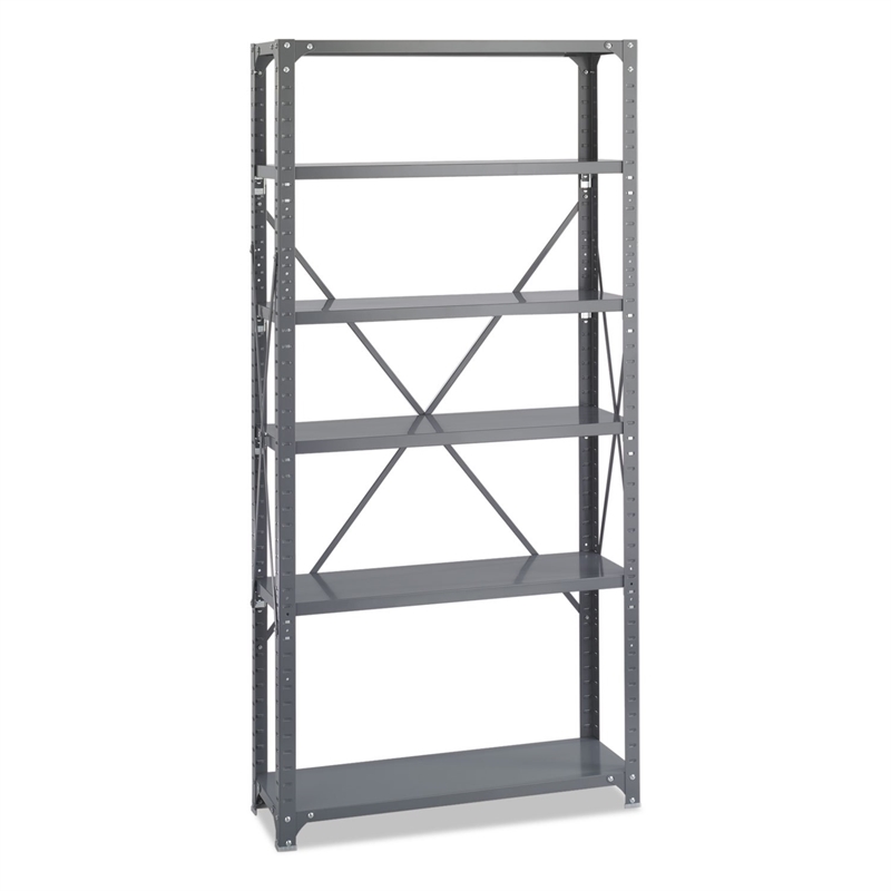 Safco 36 x 12 Commercial 6 Shelf Kit in Dark Grey Finish