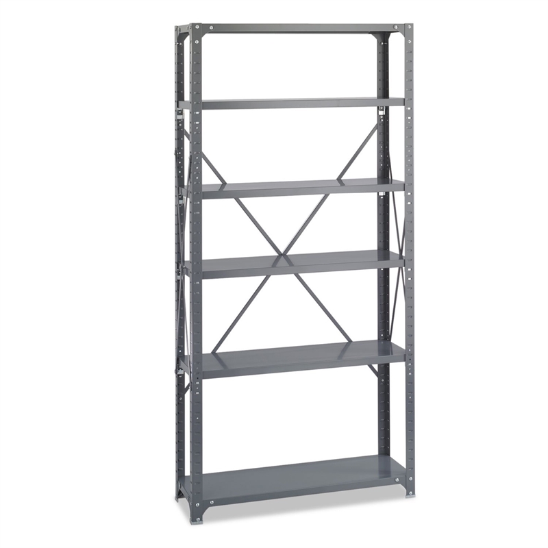 Safco 36 x 12 Commercial 6 Shelf Kit in Dark Grey Finish