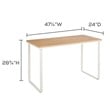 Modern Maple Table Desk With White Metal U Shaped Legs