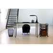 Modern Maple Table Desk With White Metal U Shaped Legs