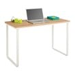 Modern Maple Table Desk With White Metal U Shaped Legs
